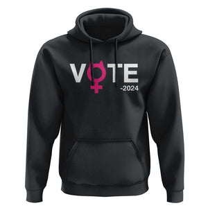 Funny Vote 2024 Hoodie Cat Woman Sign Harris President 2024 TS11 Black Print Your Wear