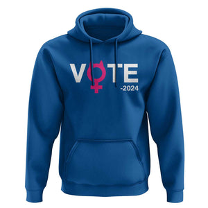 Funny Vote 2024 Hoodie Cat Woman Sign Harris President 2024 TS11 Royal Blue Print Your Wear