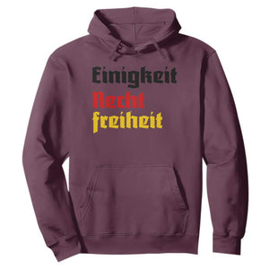 German Heritage Hoodie Einigkeit Recht Freiheit Germany Flag TS11 Maroon Print Your Wear