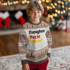 German Heritage Ugly Christmas Sweater Einigkeit Recht Freiheit Germany Flag TS11 Mocha Mousse Print Your Wear