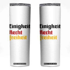 German Heritage Skinny Tumbler Einigkeit Recht Freiheit Germany Flag TS11 White Print Your Wear