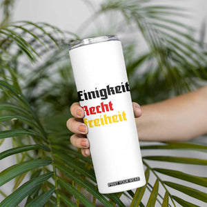 German Heritage Skinny Tumbler Einigkeit Recht Freiheit Germany Flag TS11 Print Your Wear