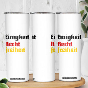 German Heritage Skinny Tumbler Einigkeit Recht Freiheit Germany Flag TS11 Print Your Wear