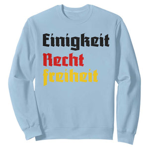German Heritage Sweatshirt Einigkeit Recht Freiheit Germany Flag TS11 Light Blue Print Your Wear