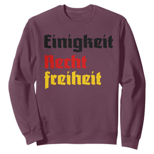 German Heritage Sweatshirt Einigkeit Recht Freiheit Germany Flag TS11 Maroon Print Your Wear