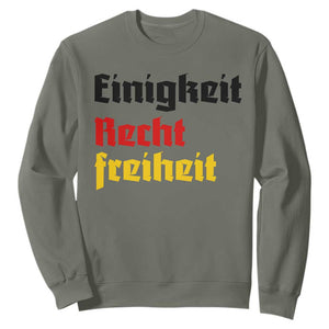 German Heritage Sweatshirt Einigkeit Recht Freiheit Germany Flag TS11 Military Green Print Your Wear
