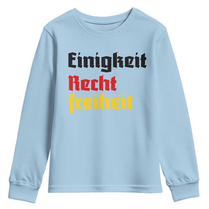 German Heritage Youth Sweatshirt Einigkeit Recht Freiheit Germany Flag TS11 Light Blue Print Your Wear
