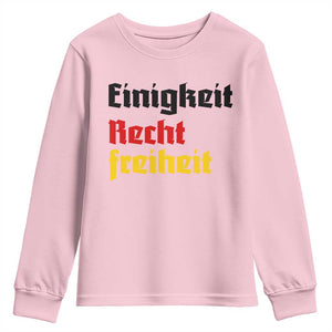 German Heritage Youth Sweatshirt Einigkeit Recht Freiheit Germany Flag TS11 Light Pink Print Your Wear