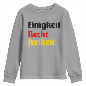 German Heritage Youth Sweatshirt Einigkeit Recht Freiheit Germany Flag TS11 Sport Gray Print Your Wear