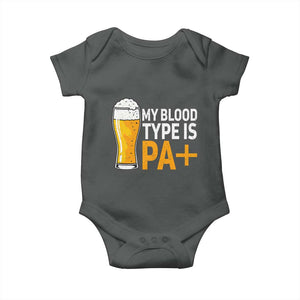 Funny My Blood Type Is IPA Baby Onesie IPA Beer Drinking TS11 Dark Heather Print Your Wear
