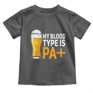 Funny My Blood Type Is IPA Toddler T Shirt IPA Beer Drinking TS11 Dark Heather Print Your Wear
