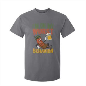 Funny I Am On My Wurst Behavior T Shirt For Kid German Oktoberfest Sausage TS11 Charcoal Print Your Wear