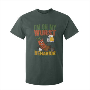 Funny I Am On My Wurst Behavior T Shirt For Kid German Oktoberfest Sausage TS11 Dark Forest Green Print Your Wear