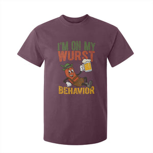 Funny I Am On My Wurst Behavior T Shirt For Kid German Oktoberfest Sausage TS11 Maroon Print Your Wear