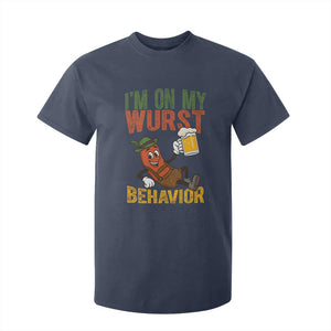 Funny I Am On My Wurst Behavior T Shirt For Kid German Oktoberfest Sausage TS11 Navy Print Your Wear