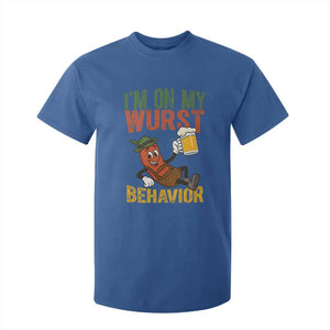 Funny I Am On My Wurst Behavior T Shirt For Kid German Oktoberfest Sausage TS11 Royal Blue Print Your Wear