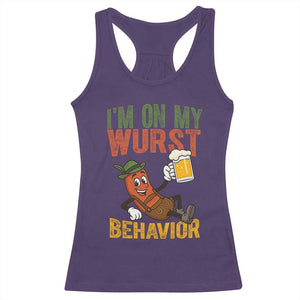 Funny I Am On My Wurst Behavior Racerback Tank Top German Oktoberfest Sausage TS11 Purple Print Your Wear