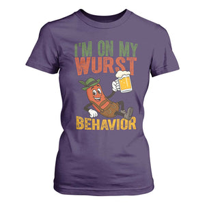 Funny I Am On My Wurst Behavior T Shirt For Women German Oktoberfest Sausage TS11 Purple Print Your Wear