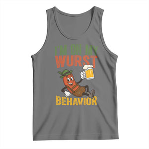 Funny I Am On My Wurst Behavior Tank Top German Oktoberfest Sausage TS11 Black Heather Print Your Wear