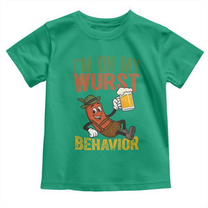 Funny I Am On My Wurst Behavior Toddler T Shirt German Oktoberfest Sausage TS11 Irish Green Print Your Wear
