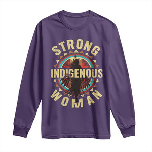 Strong Indigenous Woman Empowerment Long Sleeve Shirt Native American TS11 Purple Print Your Wear