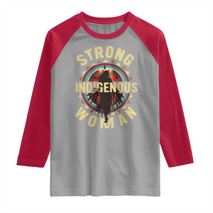 Strong Indigenous Woman Empowerment Raglan Shirt Native American TS11 Sport Gray Red Print Your Wear