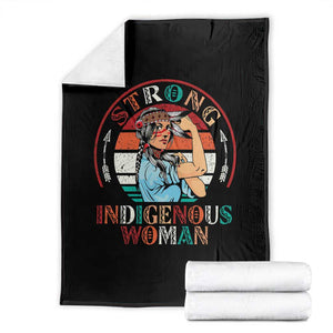 Strong Indigenous Woman MMIW Awareness Throw Blanket Native American TS11 Black Print Your Wear