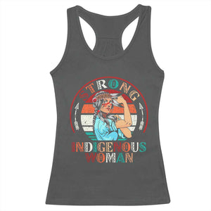 Strong Indigenous Woman MMIW Awareness Racerback Tank Top Native American TS11 Dark Heather Print Your Wear