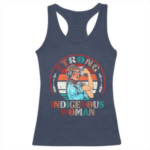 Strong Indigenous Woman MMIW Awareness Racerback Tank Top Native American TS11 Navy Print Your Wear