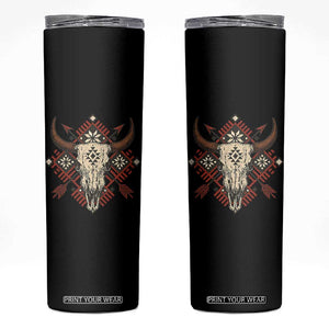 Native American Longhorn Bull Skull Tribal Arrows Skinny Tumbler TS11 Black Print Your Wear