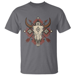 Native American Longhorn Bull Skull Tribal Arrows T Shirt TS11 Charcoal Print Your Wear