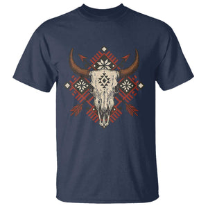 Native American Longhorn Bull Skull Tribal Arrows T Shirt TS11 Navy Print Your Wear