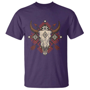 Native American Longhorn Bull Skull Tribal Arrows T Shirt TS11 Purple Print Your Wear
