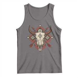 Native American Longhorn Bull Skull Tribal Arrows Tank Top TS11 Deep Heather Print Your Wear