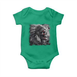 Native American Indian Chief Skull Headdress Crow Baby Onesie TS11 Irish Green Print Your Wear