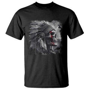 Native American Indian Chief Skull Headdress Crow T Shirt TS11 Black Print Your Wear