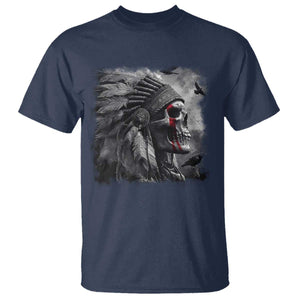 Native American Indian Chief Skull Headdress Crow T Shirt TS11 Navy Print Your Wear