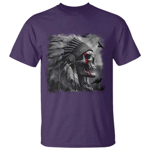 Native American Indian Chief Skull Headdress Crow T Shirt TS11 Purple Print Your Wear