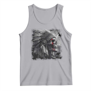 Native American Indian Chief Skull Headdress Crow Tank Top TS11 Athletic Heather Print Your Wear
