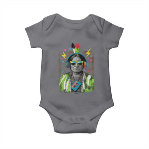 Funny Sitting Bull 90s Nostalgia Pop Art Baby Onesie Retro Native American Chief TS11 Charcoal Print Your Wear