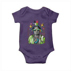 Funny Sitting Bull 90s Nostalgia Pop Art Baby Onesie Retro Native American Chief TS11 Purple Print Your Wear