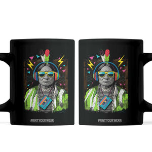 Funny Sitting Bull 90s Nostalgia Pop Art Coffee Mug Retro Native American Chief TS11 Black Print Your Wear