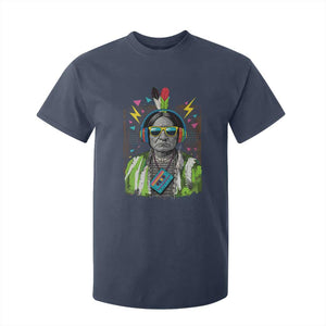 Funny Sitting Bull 90s Nostalgia Pop Art T Shirt For Kid Retro Native American Chief TS11 Navy Print Your Wear