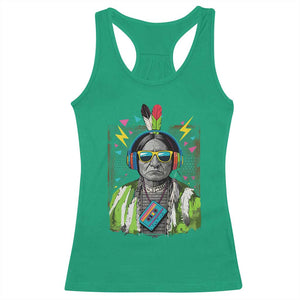 Funny Sitting Bull 90s Nostalgia Pop Art Racerback Tank Top Retro Native American Chief TS11 Irish Green Print Your Wear