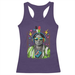 Funny Sitting Bull 90s Nostalgia Pop Art Racerback Tank Top Retro Native American Chief TS11 Purple Print Your Wear