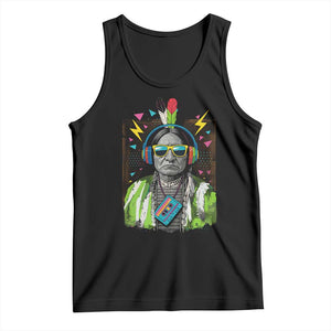 Funny Sitting Bull 90s Nostalgia Pop Art Tank Top Retro Native American Chief TS11 Black Print Your Wear