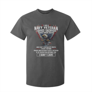 I Am Navy Veteran T Shirt For Kid I Served I Sacrificed I have Anger Issues Bald Eagle USA Flag TS11 Dark Heather Print Your Wear