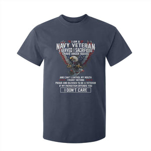 I Am Navy Veteran T Shirt For Kid I Served I Sacrificed I have Anger Issues Bald Eagle USA Flag TS11 Navy Print Your Wear