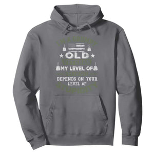 I Am A Grumpy Old Veteran My Level Of Sarcasm Depends On Your Level Of Stupidity Hoodie TS11 Charcoal Print Your Wear