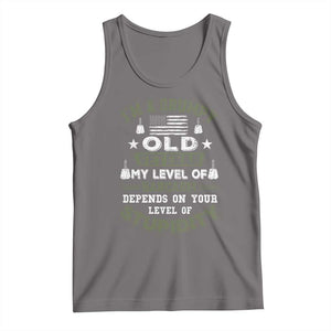 I Am A Grumpy Old Veteran My Level Of Sarcasm Depends On Your Level Of Stupidity Tank Top TS11 Deep Heather Print Your Wear